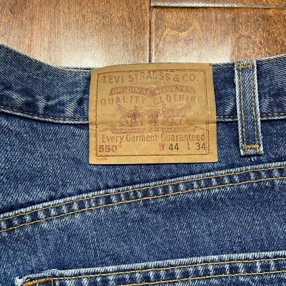 Levi's 550 Relaxed Fit Vintage Custom Flare Leg Denim Jeans Y2K Men's 44 - Picture 2 of 10